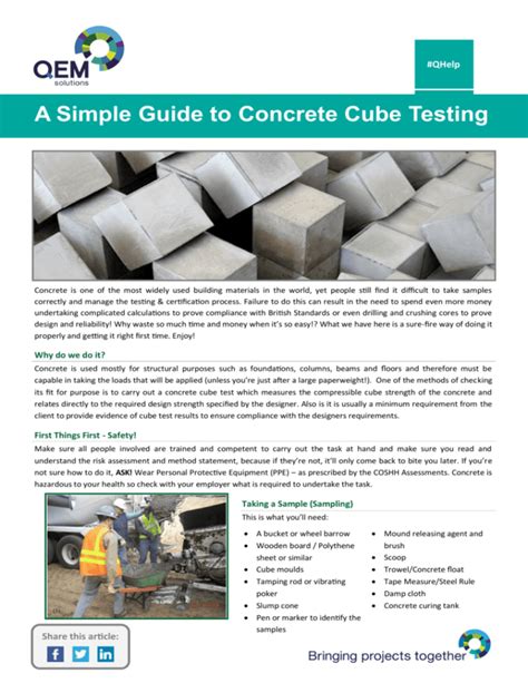 Simple guide to Concrete Cube Testing 